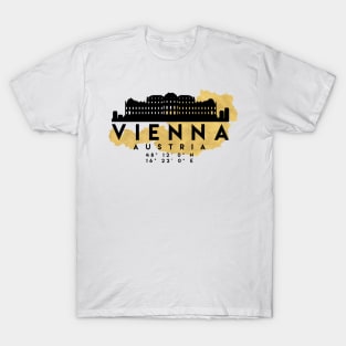 Vienna Austria Skyline Map Art T-Shirt